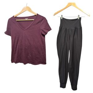 OLD NAVY Active Wear‎ High Rise Legging Go Dry XS & Black Everywear Shirt Top